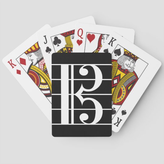 ホワイトオンブラックアルトクレフ、 音符記号 トランプ (裏面)