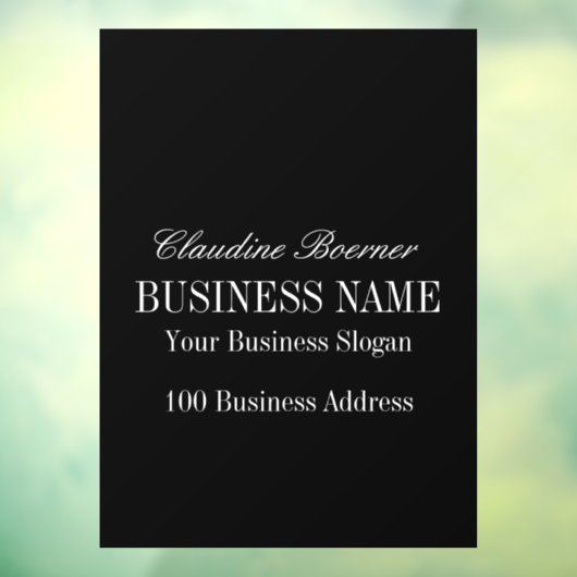 ホワイトオンブラックウィンドウデカールクリングズビジネスホーム ウィンドウサイン (シート3)