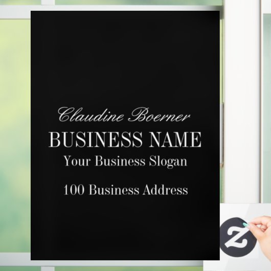 ホワイトオンブラックウィンドウデカールクリングズビジネスホーム ウィンドウサイン (ホーム)