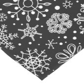 ホワイトオンブラッククリスマススノーフレーク ミディアムテーブルランナー (コーナー)