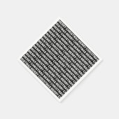 ホワイトオンブラッククリスマスタイポグラフィ紙ナプキン スタンダードカクテルナプキン (角)