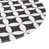 ホワイトオンブラックダイヤモンドの幾何学的パターン カッティングボード (角)