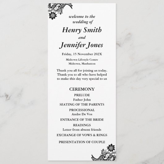 ホワイトオンブラックフラットプログラム プログラム (正面)