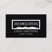 ホワイトオンブラックモダン造園名刺 名刺 (正面)
