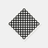 ホワイトオンブラックラージサイズ水玉模様紙 スタンダードカクテルナプキン (角)