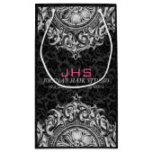 ホワイトオンブラックヴィンテージオーナメント スモールペーパーバッグ (裏面)