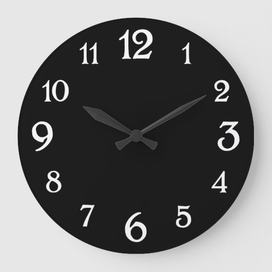 ホワイトオンブラックヴィンテージタイプライター壁時計 ラージ壁時計 (正面)