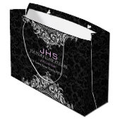 ホワイトオンブラックヴィンテージフローラオーナメント ラージペーパーバッグ (裏面アングル)