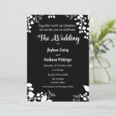 ホワイトオンブラック結婚式招待状 招待状 (スタンド正面)