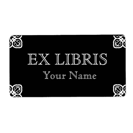 ホワイトオンブラック蔵書票 ラベル (正面)