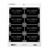 ホワイトオンブラック蔵書票 ラベル (フルシート)