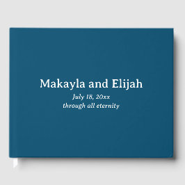 ホワイトオンブルーミニマル結婚リスト ゲストブック