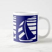 ホワイトオンブルーレーシングボートジャンボコーヒーマグ ジャンボコーヒーマグカップ (右)