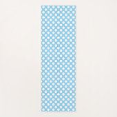 ホワイトオンベビーブルー大型水玉模様 ヨガマット (正面)