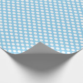 ホワイトオンベビーブルー小サイズ水玉模様 ラッピングペーパー (角)