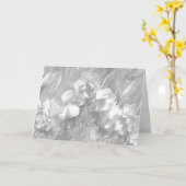 ホワイトオンホワイトフローラファブリック空白の、内部カード カード (黄色い花)