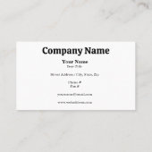 ホワイトオンホワイト金ゴールドバー汎用 名刺 (裏面)