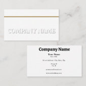 ホワイトオンホワイト金ゴールドバー汎用 名刺 (正面/裏面)