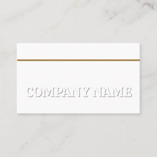 ホワイトオンホワイト金ゴールドバー汎用 名刺 (正面)