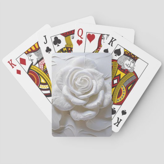 ホワイトオンホワイト – スカルプトバラ トランプ (裏面)