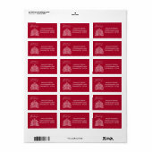 ホワイトオンレッドスカンジナビア北欧クリスマスツリー ラベル (フルシート)