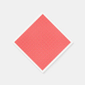 ホワイトオンレッドスモールサイズ水玉模様紙 スタンダードカクテルナプキン (角)