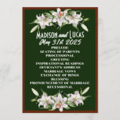 ホワイトオン深いグリーンカラーリリー結婚ズ プログラム (正面)