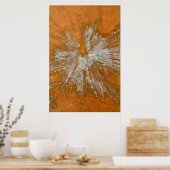 ホワイトオン金ゴールドペイントボール ポスター (キッチン)