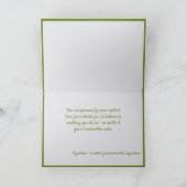 ホワイトオーエレガントキッドフラワーズグリーンボッズロマンティック カード (内部)