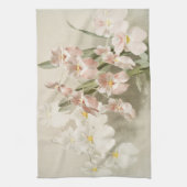 ホワイトオーキズフラワーヴィンテージオールドイラストレーション キッチンタオル (縦)