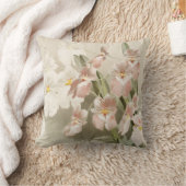 ホワイトオーキズフラワーヴィンテージオールドイラストレーション クッション (ブランケット)