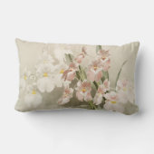 ホワイトオーキズフラワーヴィンテージオールドイラストレーション ランバークッション (裏面)