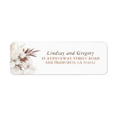 ホワイトオーキッズテラコッタフローラボタニカルボホ ラベル (正面)