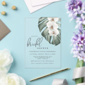 ホワイトオーキッズトロピカルパラダイスブライダルシャワー アクリル招待状 (インサイチュ (ウェディング))