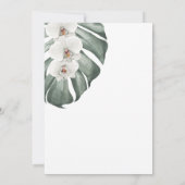 ホワイトオーキッズトロピカルパラダイスブライダルシャワー 招待状 (裏面)