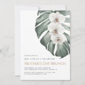 ホワイトオーキッズトロピカルフローラマザーズデイブランチ 招待状 (正面)