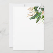 ホワイトオーキッズパーム離れ金ゴールドバルーンバプテスマ 招待状 (裏面)