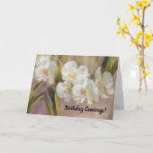 ホワイトオーキッズフラワーアート誕生日カード カード (黄色い花)