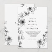 ホワイトオーキッドつる植物結婚式招待状 招待状 (正面/裏面)