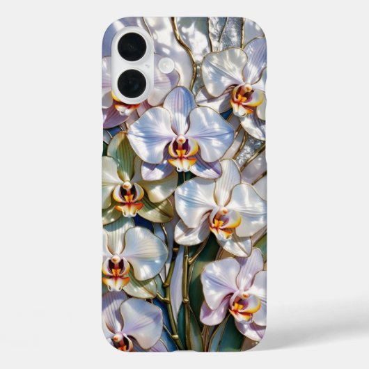 ホワイトオーキッドのエレガントなスマホケース 花柄 Case-Mate iPhoneケース (裏面)