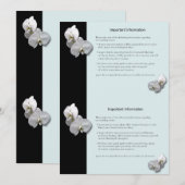 ホワイトオーキッドの情報シート 招待状 (正面/裏面)