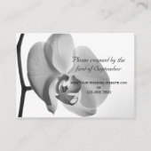 ホワイトオーキッドウェディングRSVP応答カード エンクロージャーカード (正面)