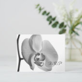 ホワイトオーキッドウェディングRSVP応答カード 出欠カード (スタンド正面)