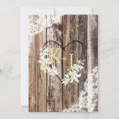 ホワイトオーキッドウッドレース素朴ズ結婚ズ 招待状 (裏面)