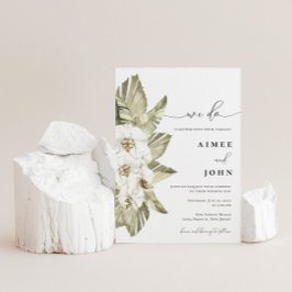 ホワイトオーキッドウドゥ結婚式招待状 招待状