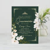 ホワイトオーキッドエメラルドグリーンプリンセスキンセアニラ 招待状 (スタンド正面)