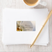 ホワイトオーキッドエレガンス結婚ズサンキューメッセージカード ラベル (インサイチュ)