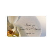 ホワイトオーキッドエレガンス結婚ズサンキューメッセージカード ラベル (正面)