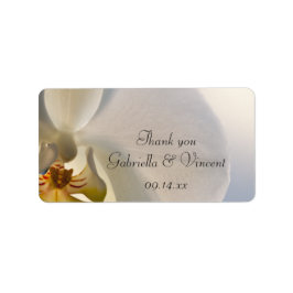 ホワイトオーキッドエレガンス結婚ズサンキューメッセージカード ラベル