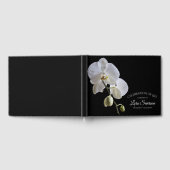 ホワイトオーキッドオンブラックお祝いオブライフ ゲストブック (全面)